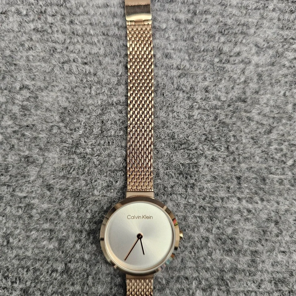 Calvin‎ Klein Women Watch Minimalistic Mesh Bracelet Rose Gold 28mm 25200083